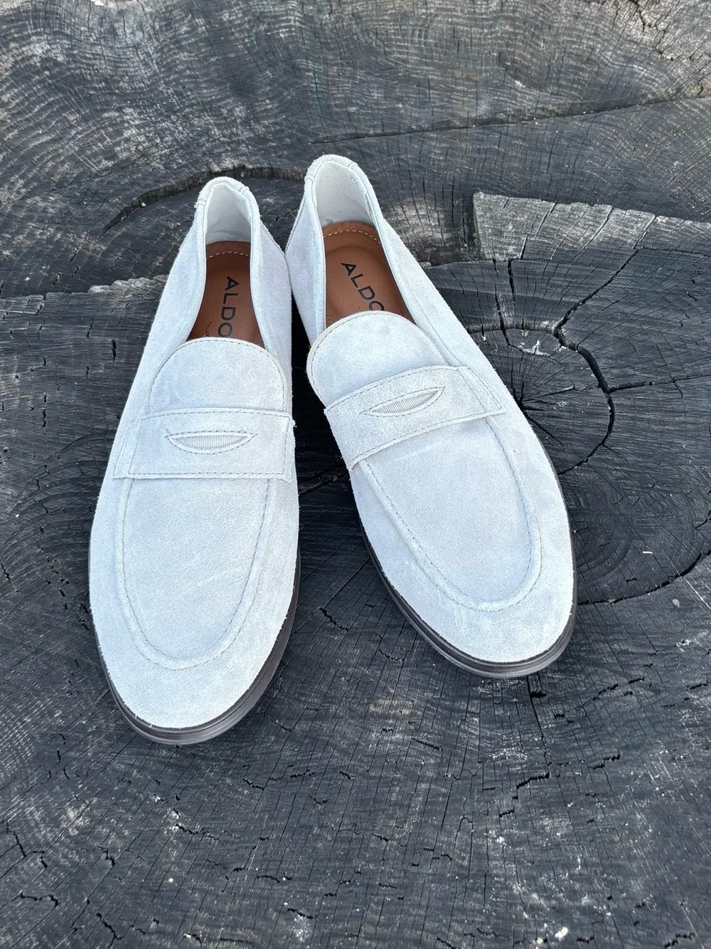 ALDO Gray Suede Penny Loafers for Men
